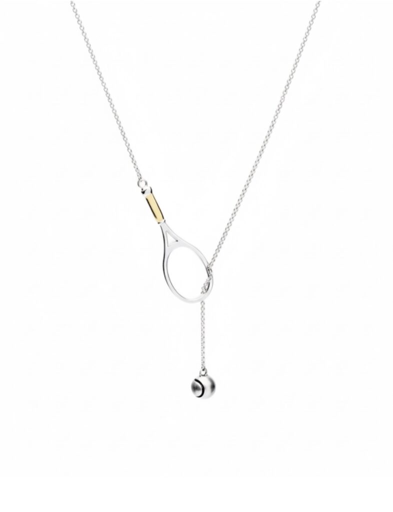 SOVA tennis-racket pendant necklace